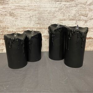 Set of 4 black battery powered candles brand new from Target